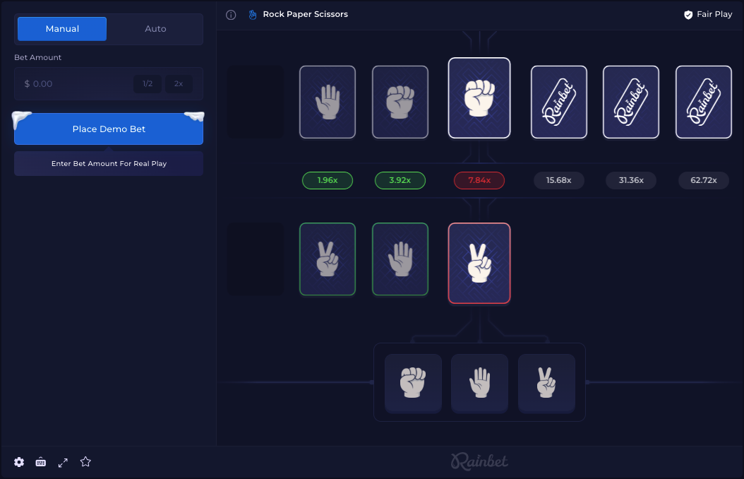 Rock Paper Scissors Rainbet Originals
